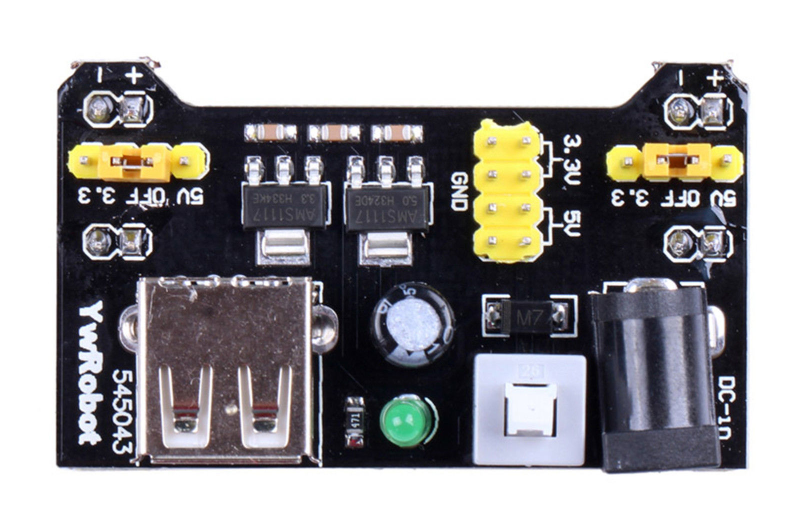 Breadboard Power Supply Module 3.3V 5V MB102 Switched Header Arduino PIC Pi All Top Notch