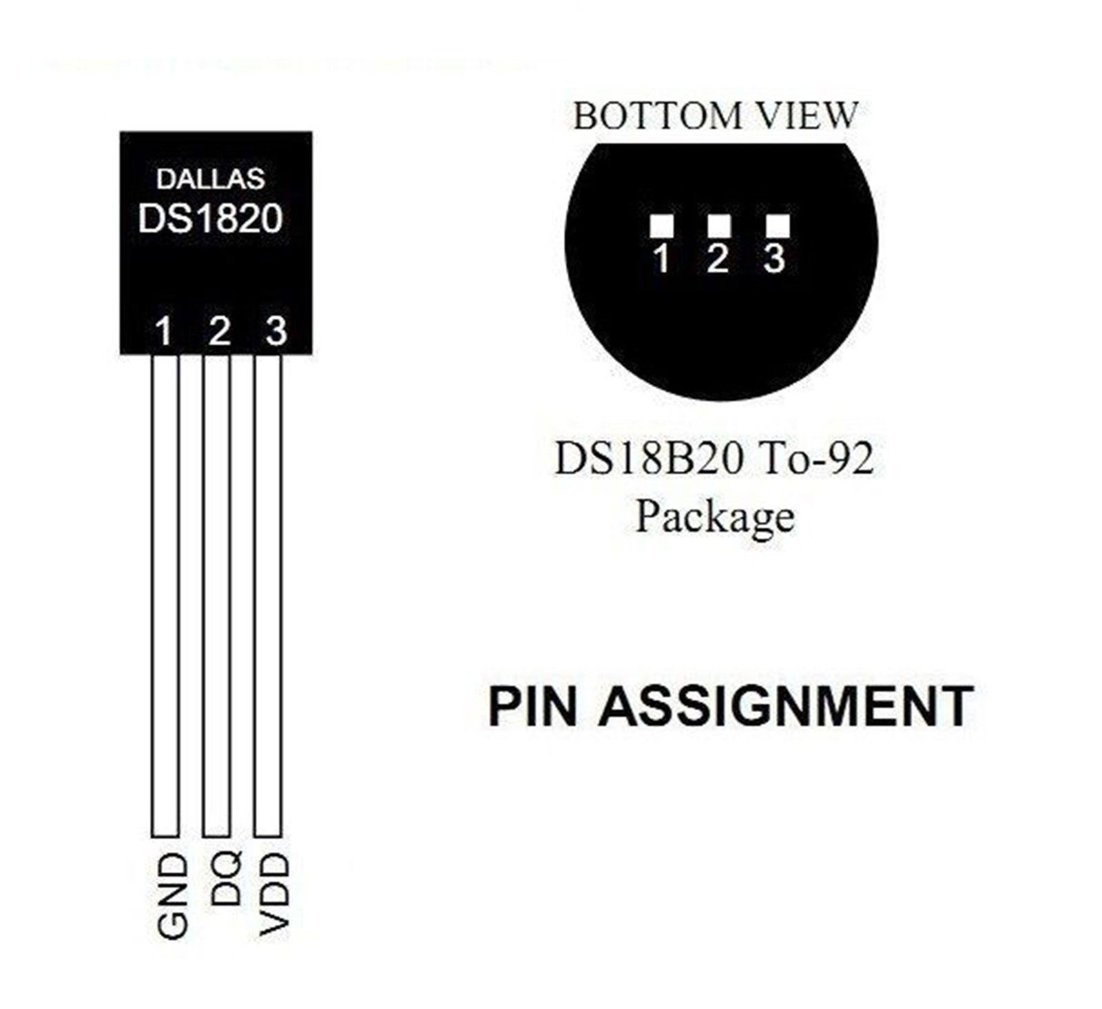 2 x DS18B20 Digital Temperature Sensor Chip TO92 All Top Notch