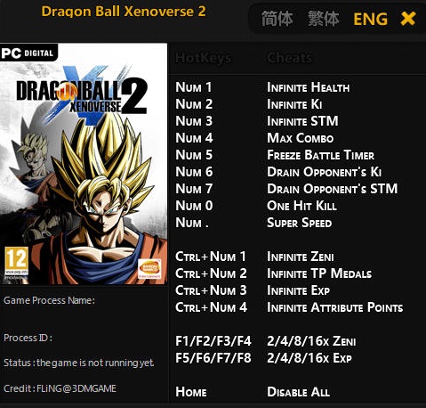 Dragon Ball Xenoverse 2 v1.14 Trainer +16 (FLiNG), Cheats & Codes - PC