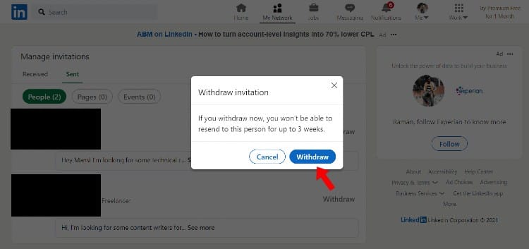 How to Withdraw a Sent Connection Request on LinkedIn?