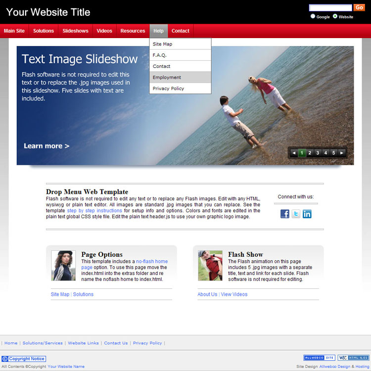 Business sites Template Sample Our Earth Red