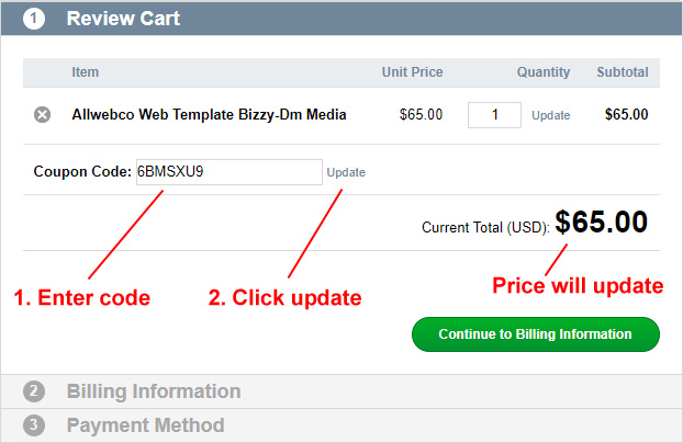 Web Template 50 Discount Coupon Promotion Allwebco Design