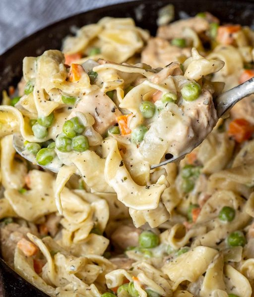 Chicken Pot Pie Noodle Skillet All We Cook