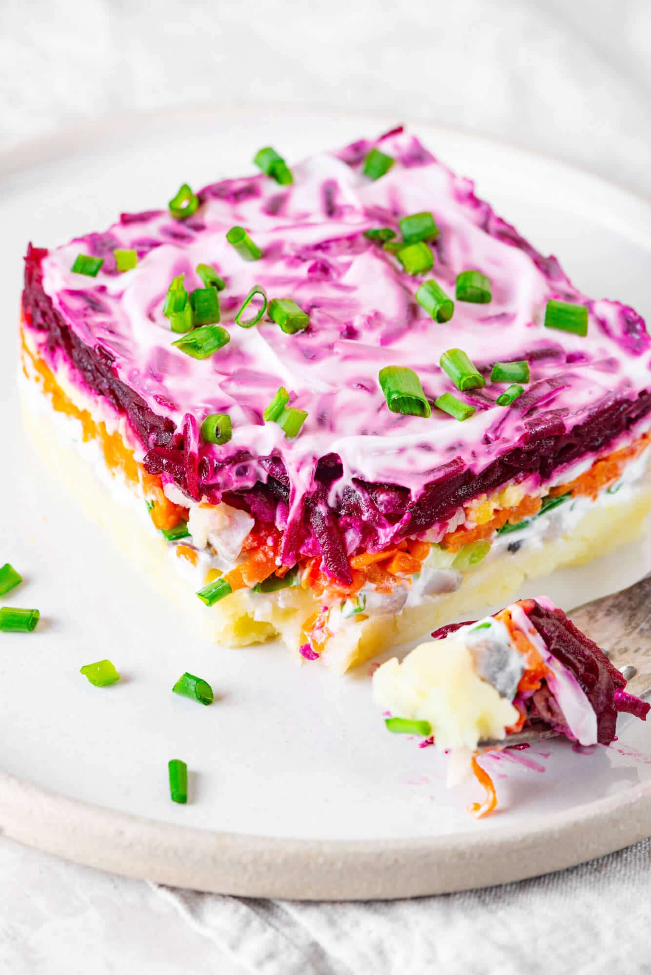 Simple Traditional Herring Salad with Layered Vegetables All We Eat