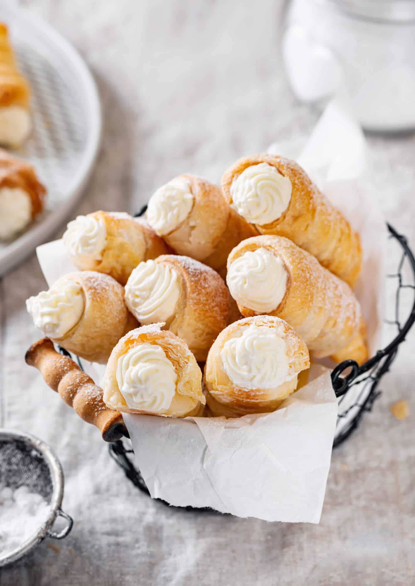 Puff Pastry Cones with Cream All We Eat