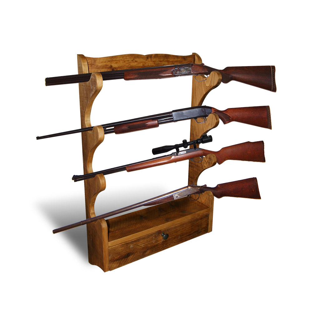 Rustic Gun Rack w Open Back