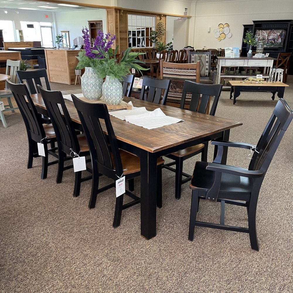 40x8 Block Leg Table Baton Rouge in Stock BR ALL Wood Furniture