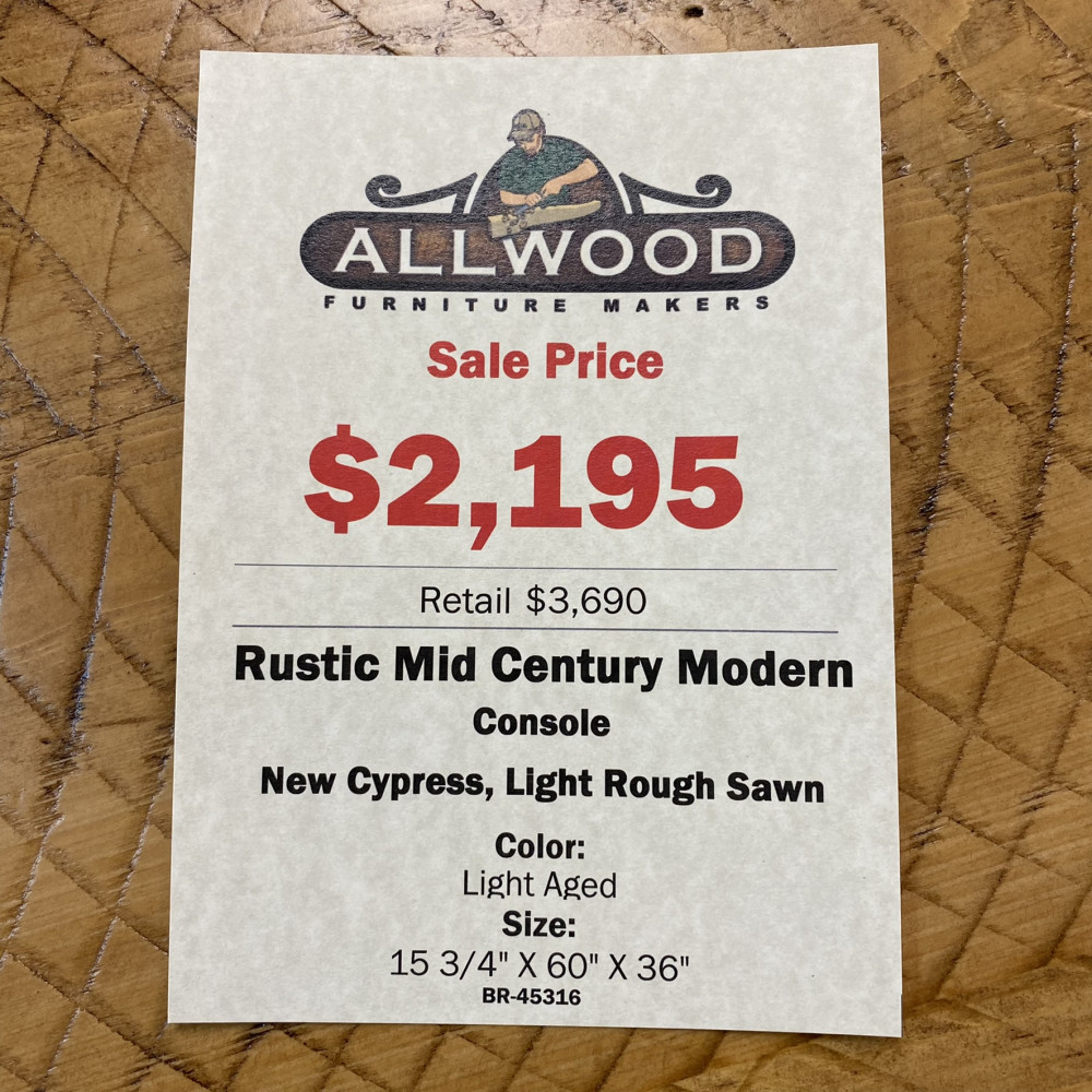 Rustic Mid Century Modern Console Baton Rouge BR45316 NOW 40 OFF