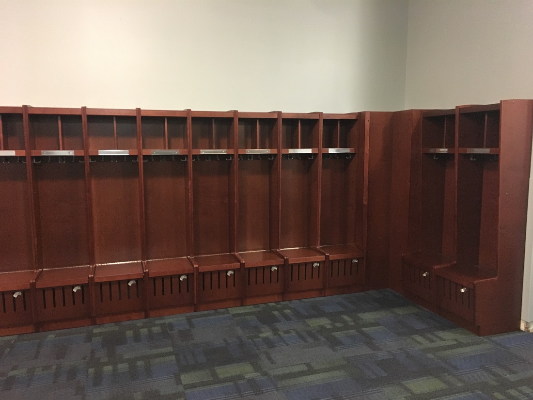 Wood Sports Locker Installations by All Wood Lockers