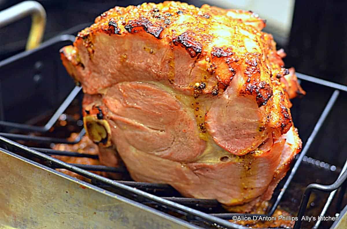 Apricot Ginger Mustard Glazed Ham