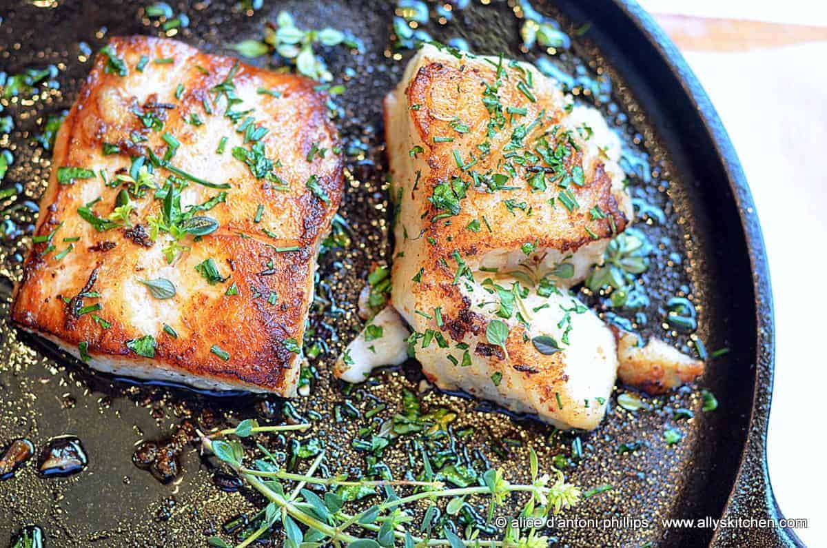 pan seared sea bass & mahi mahi