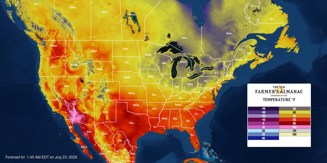 Temperature U.S. Weather Maps The Old Farmer's Almanac