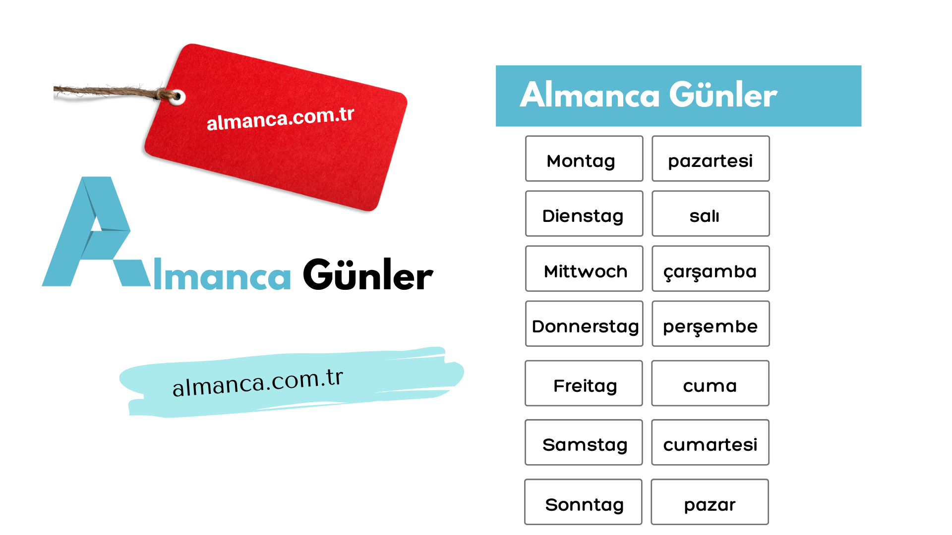 Almanca Günler Die Wochentage Die Wochentage