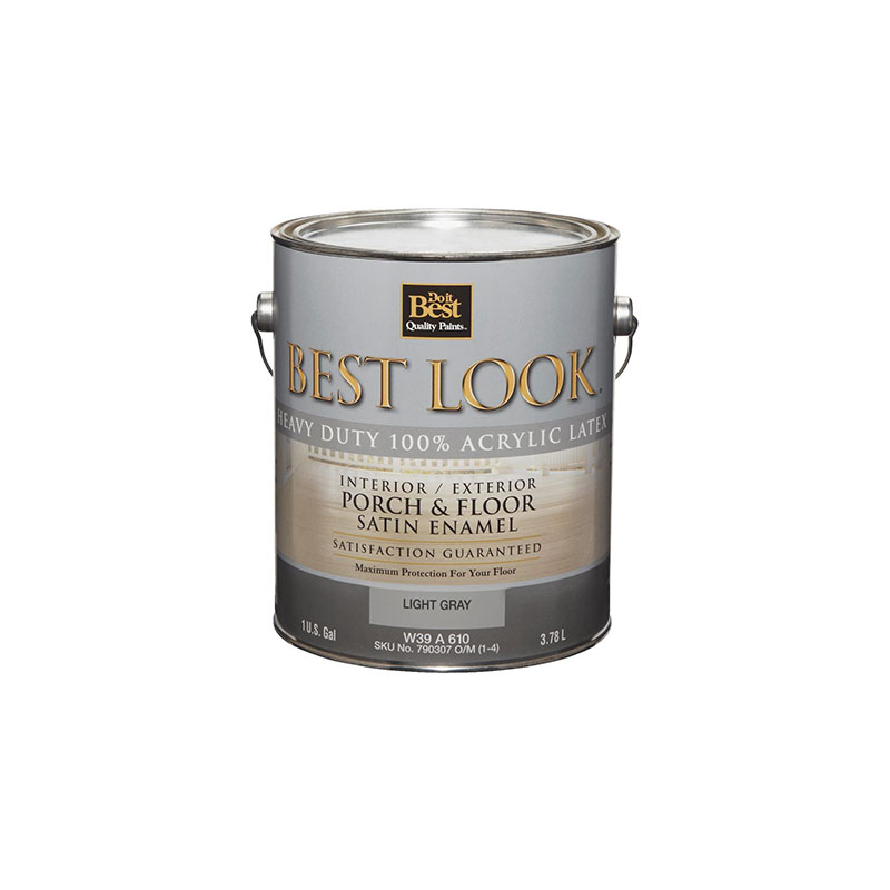 Best Look 1 Gallon Light Gray HeavyDuty Acrylic Latex Satin Porch