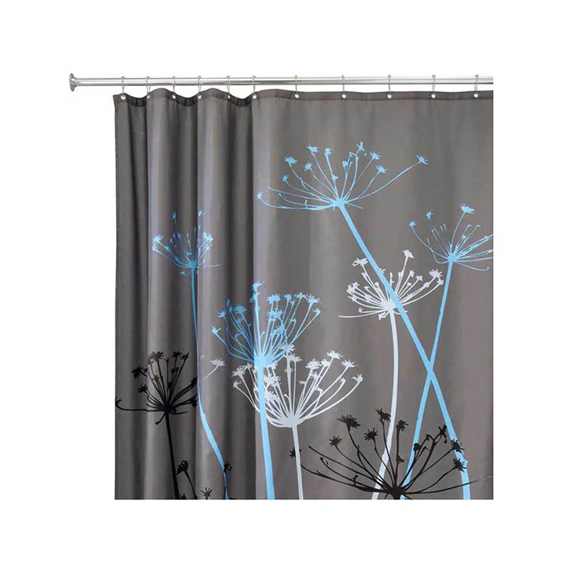 InterDesign Fabric Shower Liner Gray/Blue 72" x 72" Almandoz Hardware