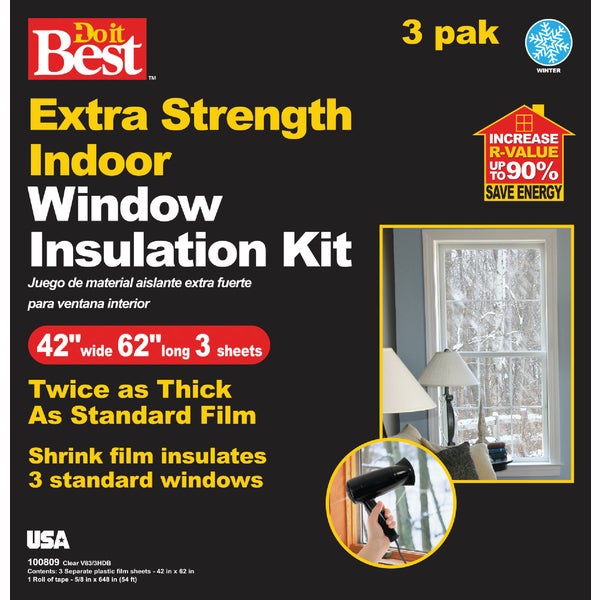 Do it Best 42 In. W. x 62 In. L. Indoor Shrink Window Film (3Sheets