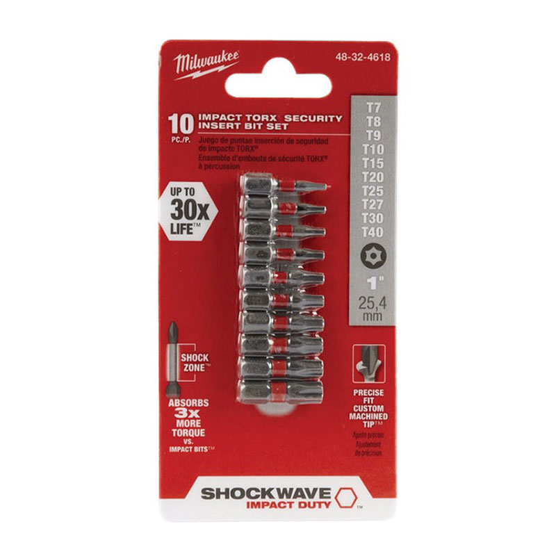 Milwaukee Shockwave Torx Security Insert Impact Screwdriver Bit Set 10