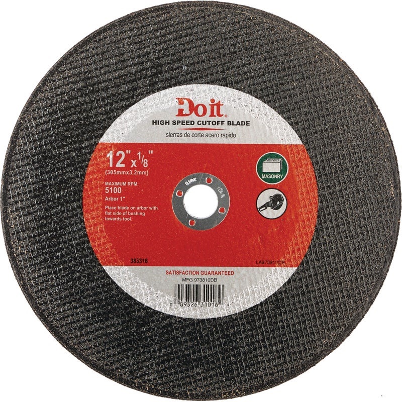 Do it Type 1 12 In. x 1/8 In. x 1 In. Masonry CutOff Wheel Almandoz Hardware Ltd.