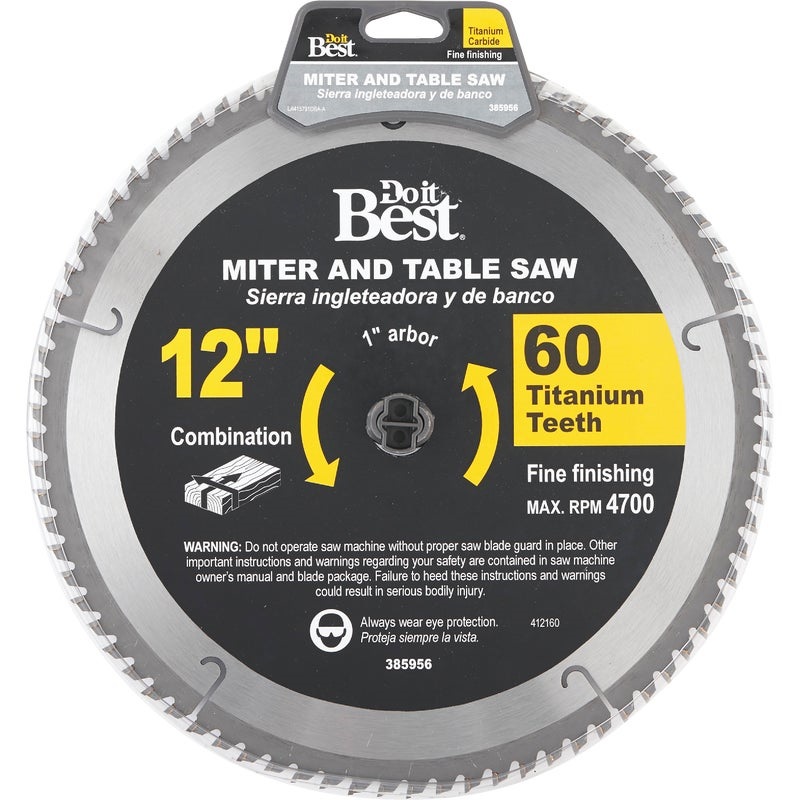 Do it Best Professional 12 In. 60Tooth Fine Crosscut/Plywood Circular