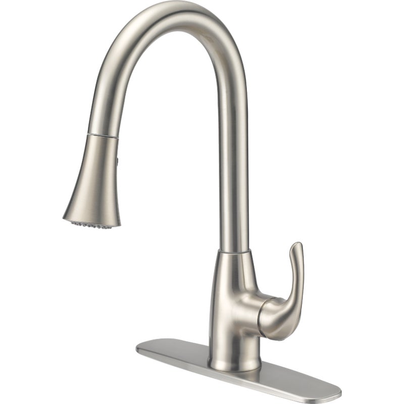 Home Impressions Single Handle PullDown Kitchen Faucet, Brushed Nickel
