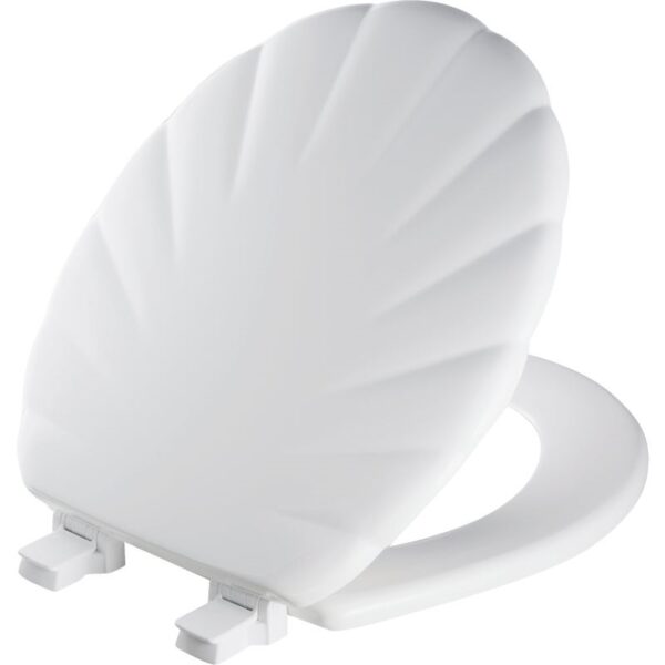 Mayfair Elongated Closed Front White Wood Toilet Seat Almandoz