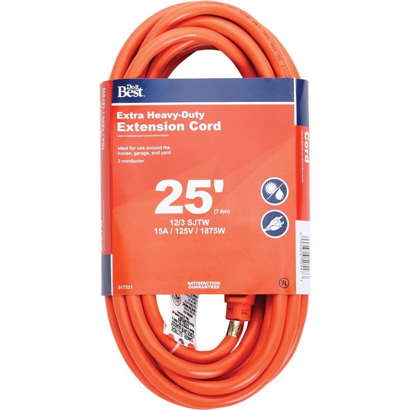 Do it Best 25 Ft. 12/3 Heavy-Duty Outdoor Extension Cord - Almandoz