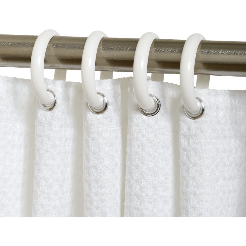 Zenith White Plastic Shower Curtain Ring (12 Count) Almandoz Hardware