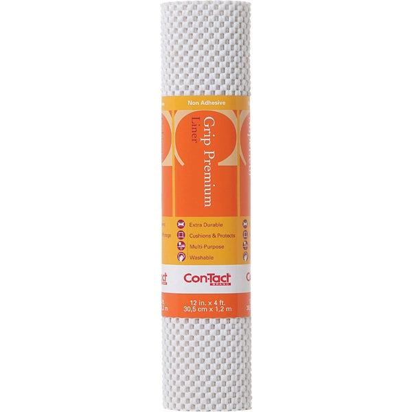 ConTact 12 In. x 4 Ft. White Grip Premium NonAdhesive Shelf Liner