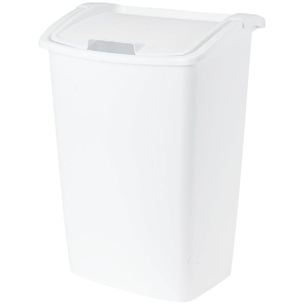 Rubbermaid 42 Qt. White Wastebasket with Lid Almandoz Hardware Ltd.