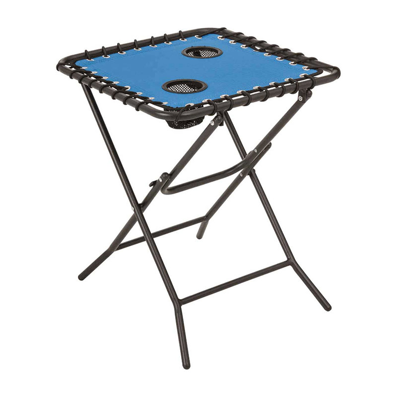 Outdoor Expressions Blue 18" Square Steel Folding Side Table Almandoz