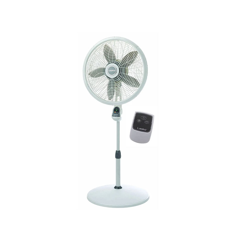 18" Oscillating Remote Control Pedestal Fan White Almandoz Hardware Ltd.