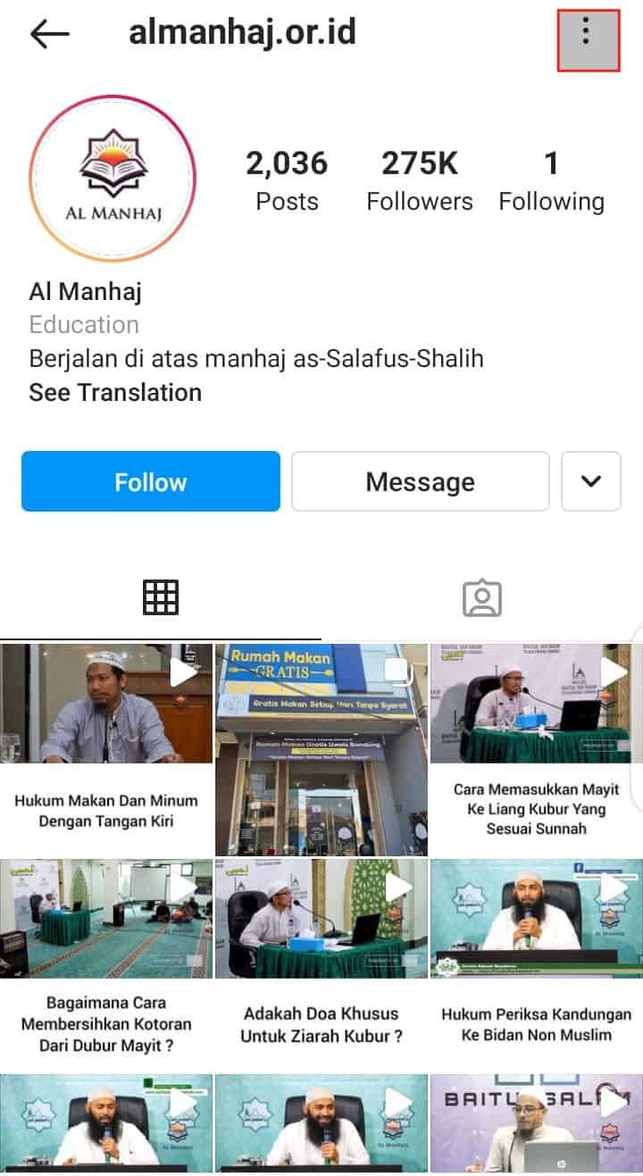 Akun Palsu Di Instagram Mengatasnamakan almanhaj.or.id Almanhaj