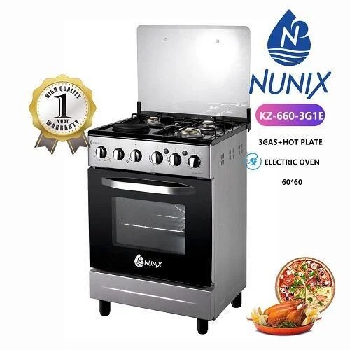 Nunix Standing Cooker, 60x60cm, 3+1, Electric Oven Almar Designs and