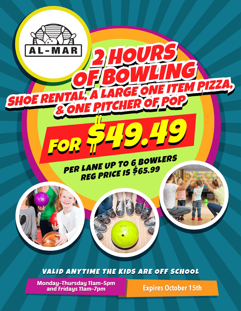 Specials Events Discounts AlMar Lanes Bowling Green, OH