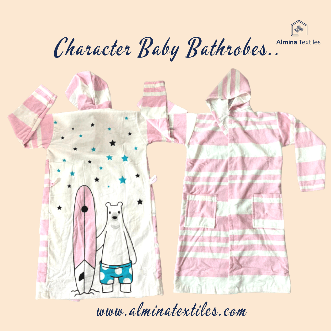 Printed Character Bathrobe For Girls Almina Textiles