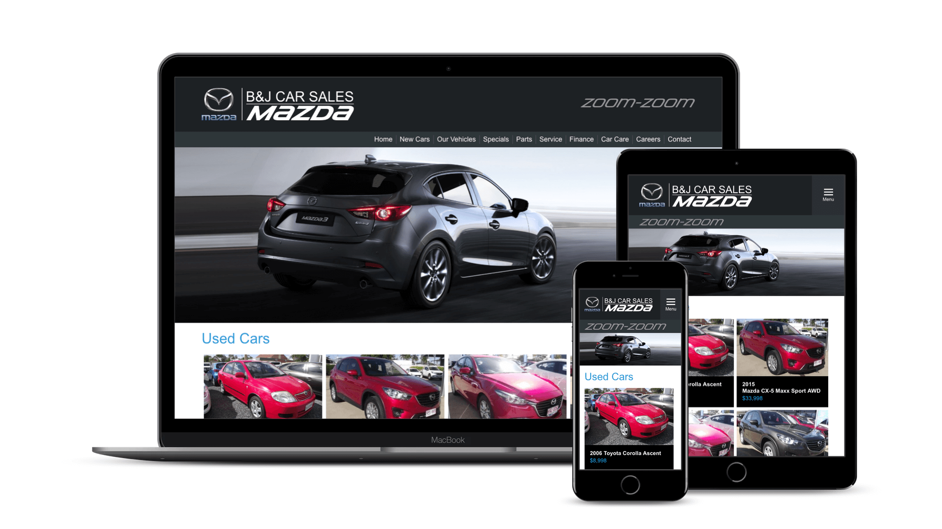 New website B&J Car Sales Almost Anything sites and Branding