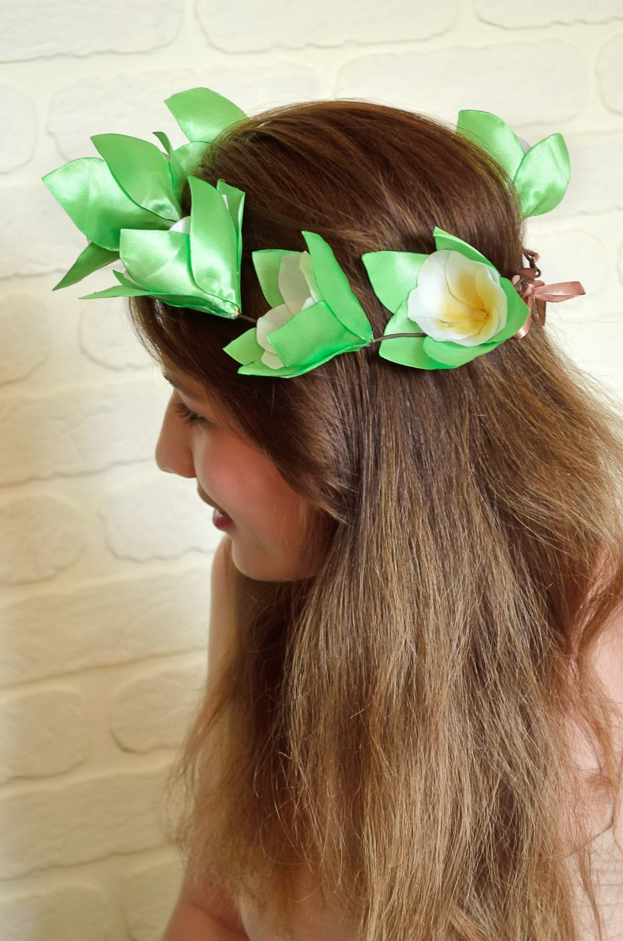 Hawaiian tropical exotic plumeria flower crown Almost Goddess