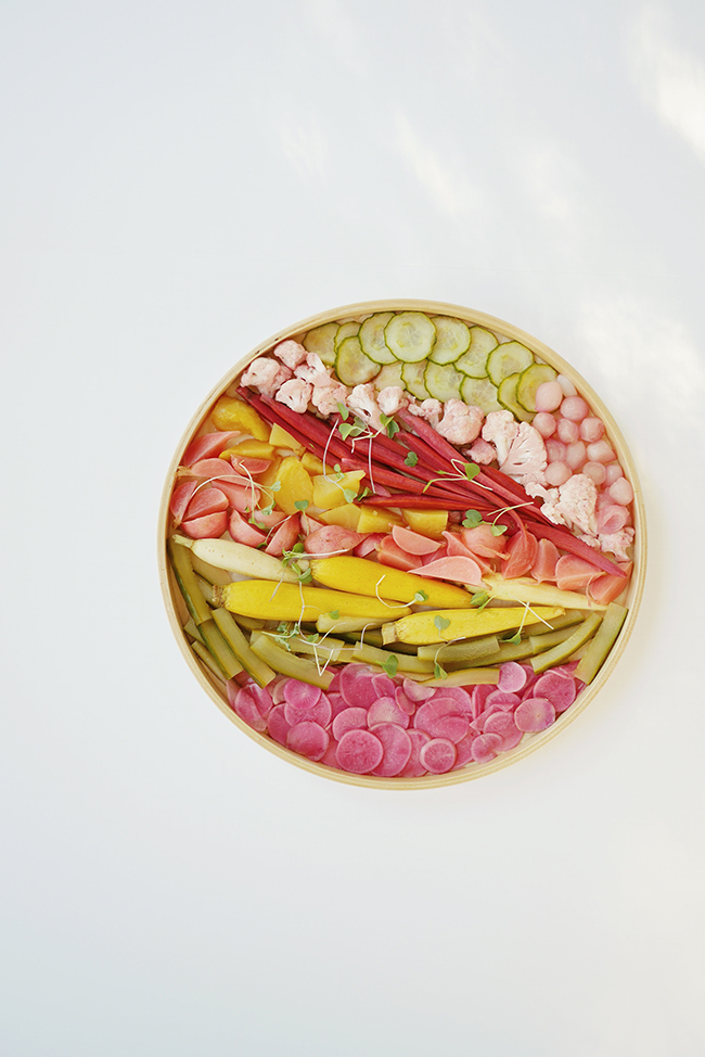 rainbow pickled platter almost makes perfect