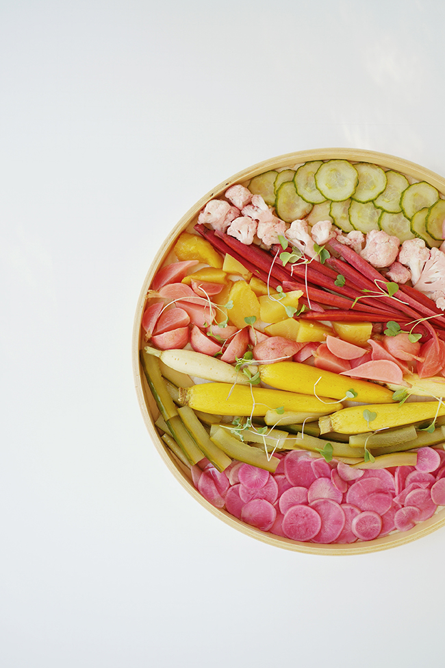 rainbow pickled platter almost makes perfect