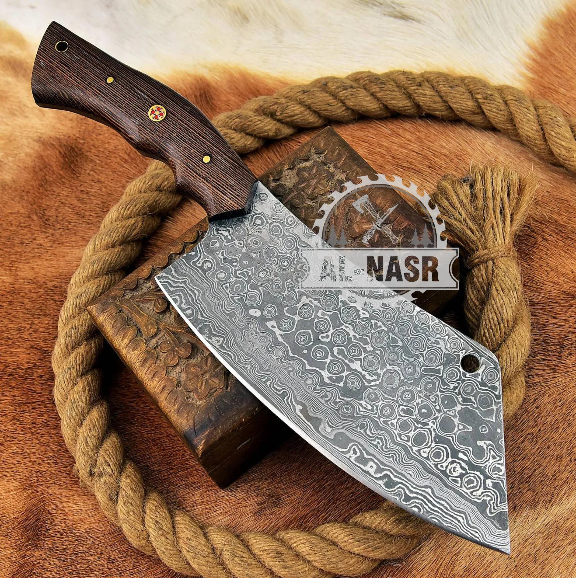 Damascus Cleaver Antique Meat Cleaver Cutter Butcher Knife