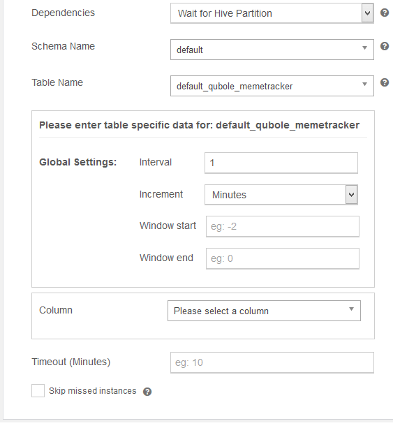 Configuring Hive Tables Data Dependency — Qubole Data Service 1.0