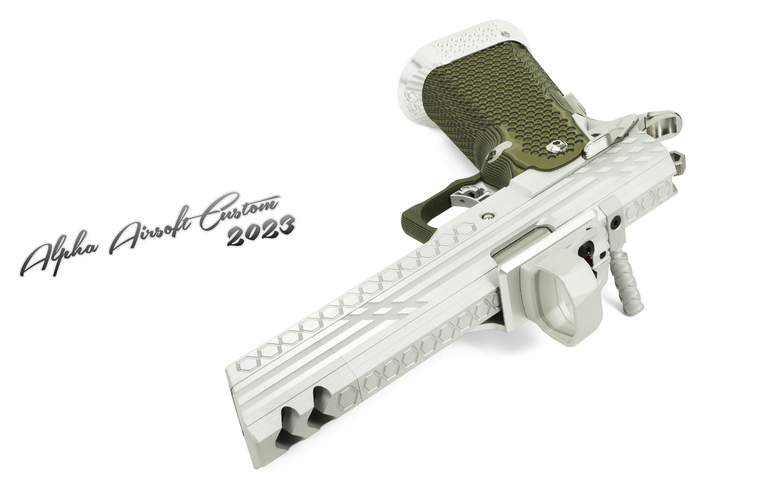 Alpha Airsoft Custom Smoking Holes Open Gun with SHIELD SIGHT RMSx