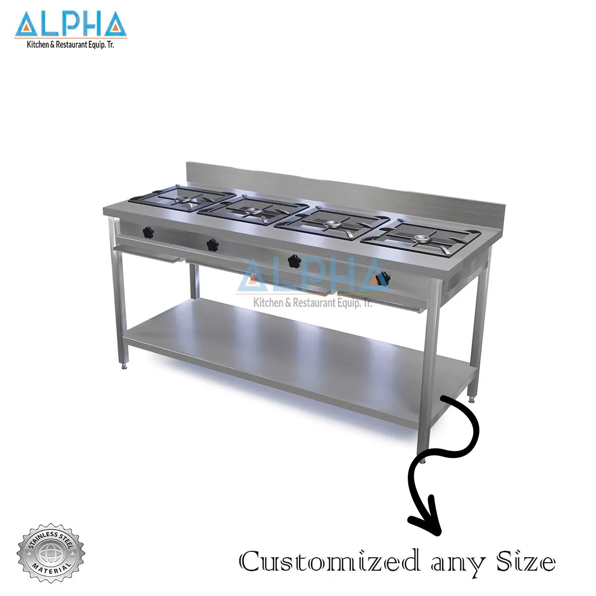 Gas Cooker 4 Burner Alpha Kitchen Factory