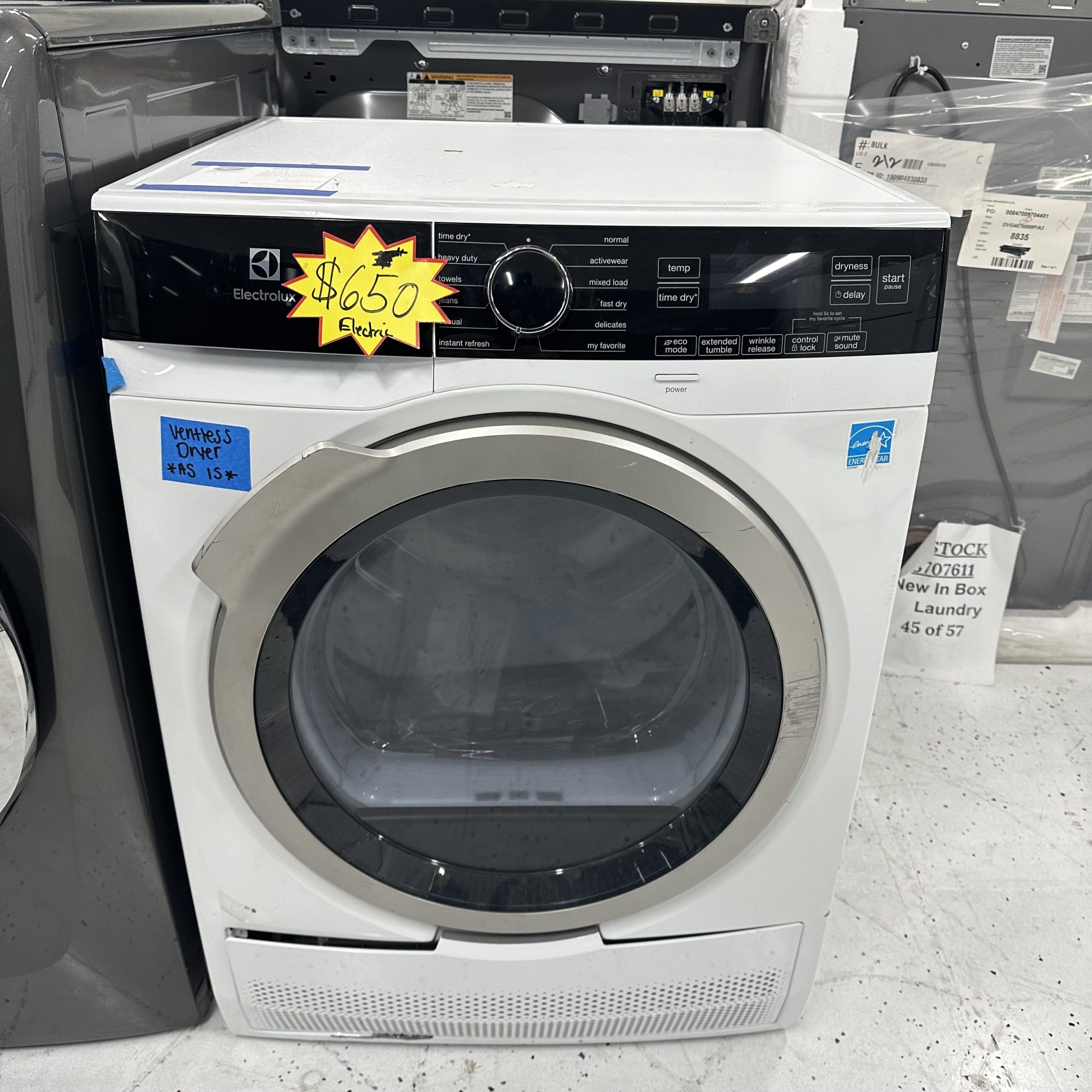 ElectroluxIQTouch 24 in. 4.0 cu. ft. White Electric Ventless Dryer