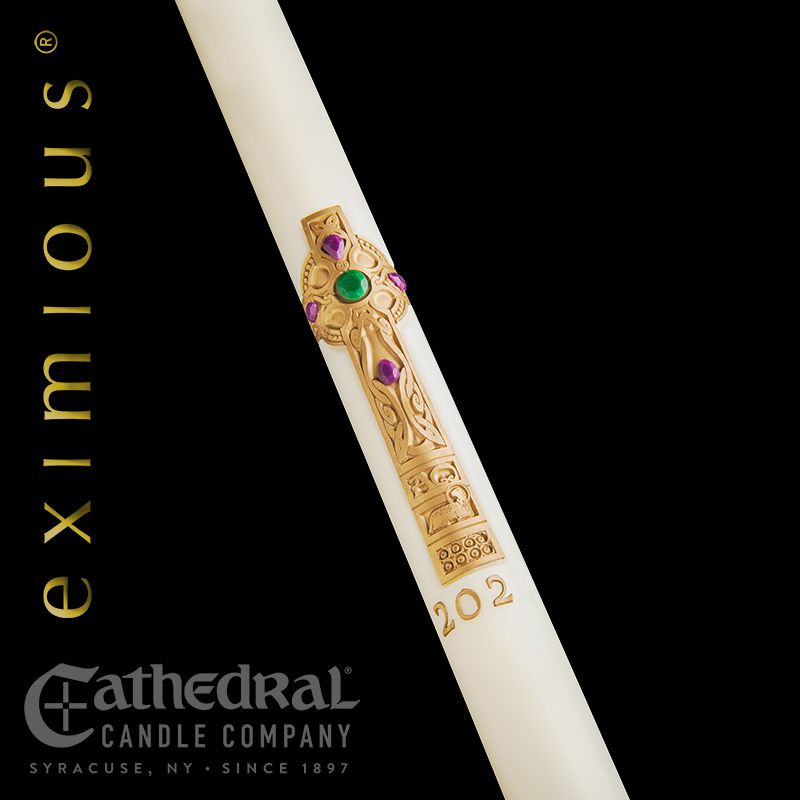 CROSS OF ERIN Eximious Paschal Candle Alpha Church Supply