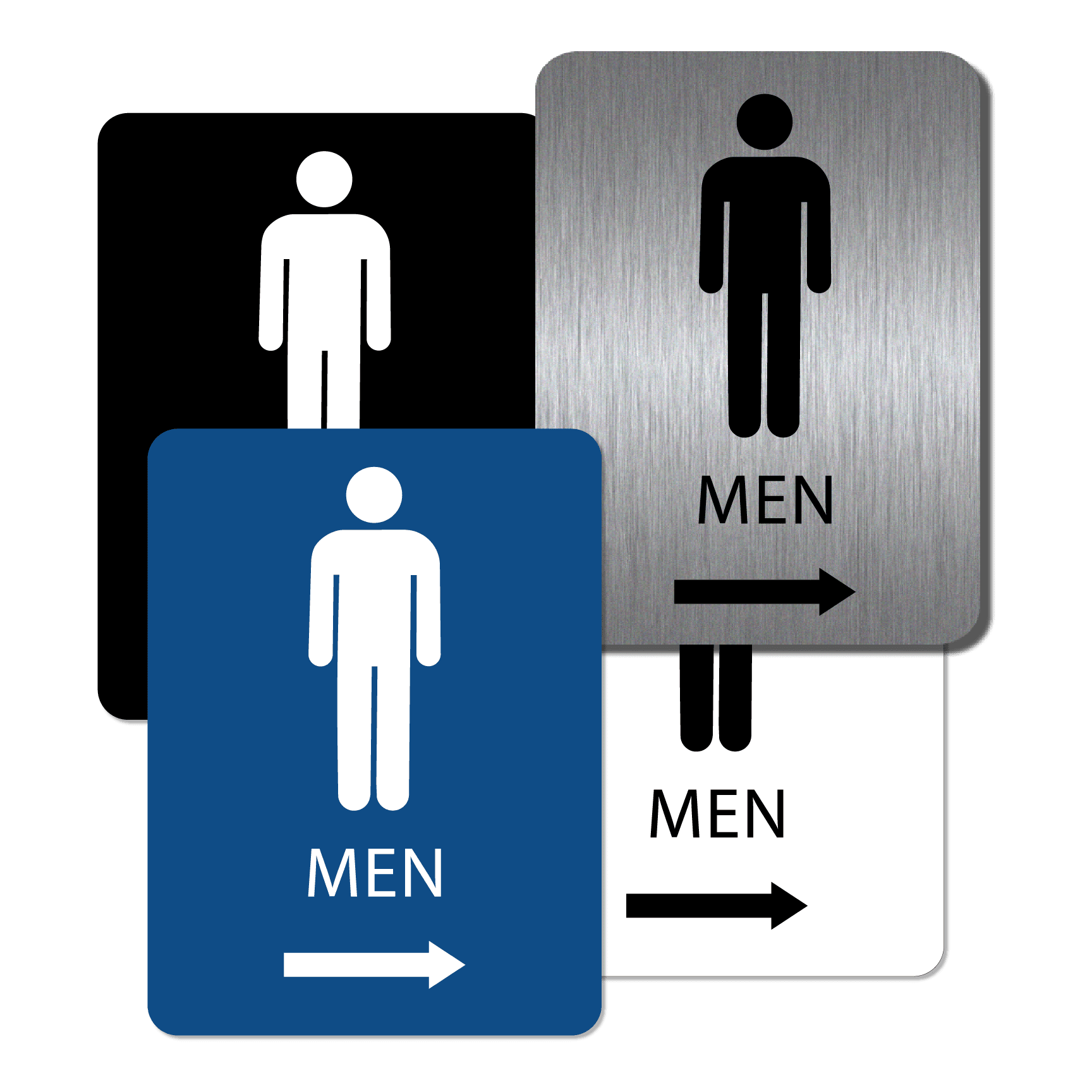 Men’s Bathroom Sign Right Arrow Alpha Dog ADA Signs