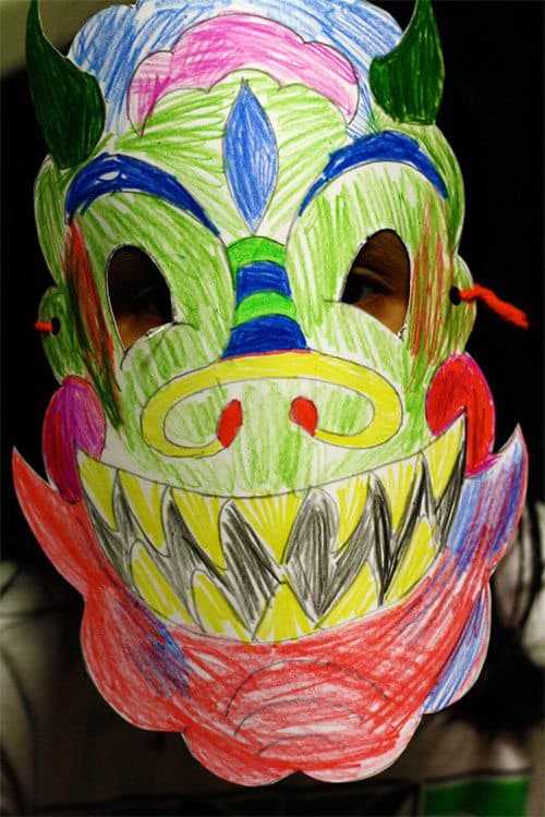 Lunar New Year Craft Dragon Mask Alpha Mom