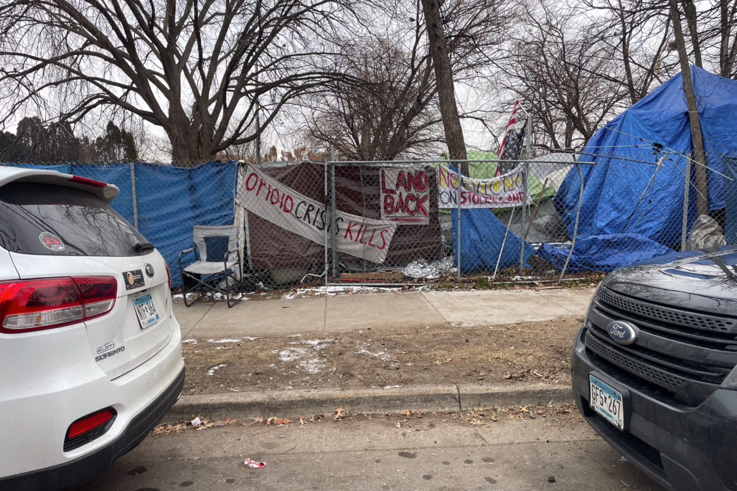 Homeless camp demands government provide electricity, showers and