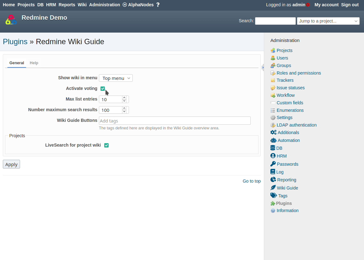 Setting up a knowledge base in Redmine using the Redmine Wiki and our Wiki Guide plugin AlphaNodes