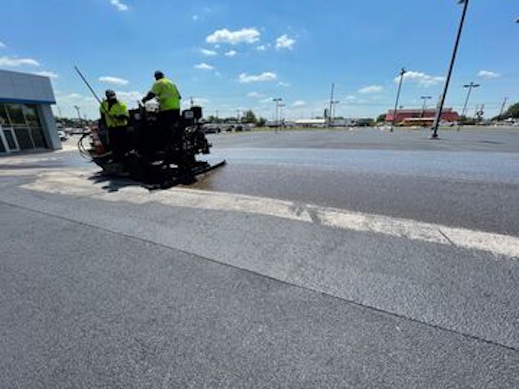 Asphalt Sealcoating & Striping Chevrolet Dealership in Marble Falls, TX